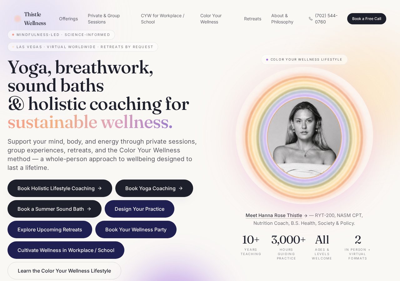Thistle Wellness homepage