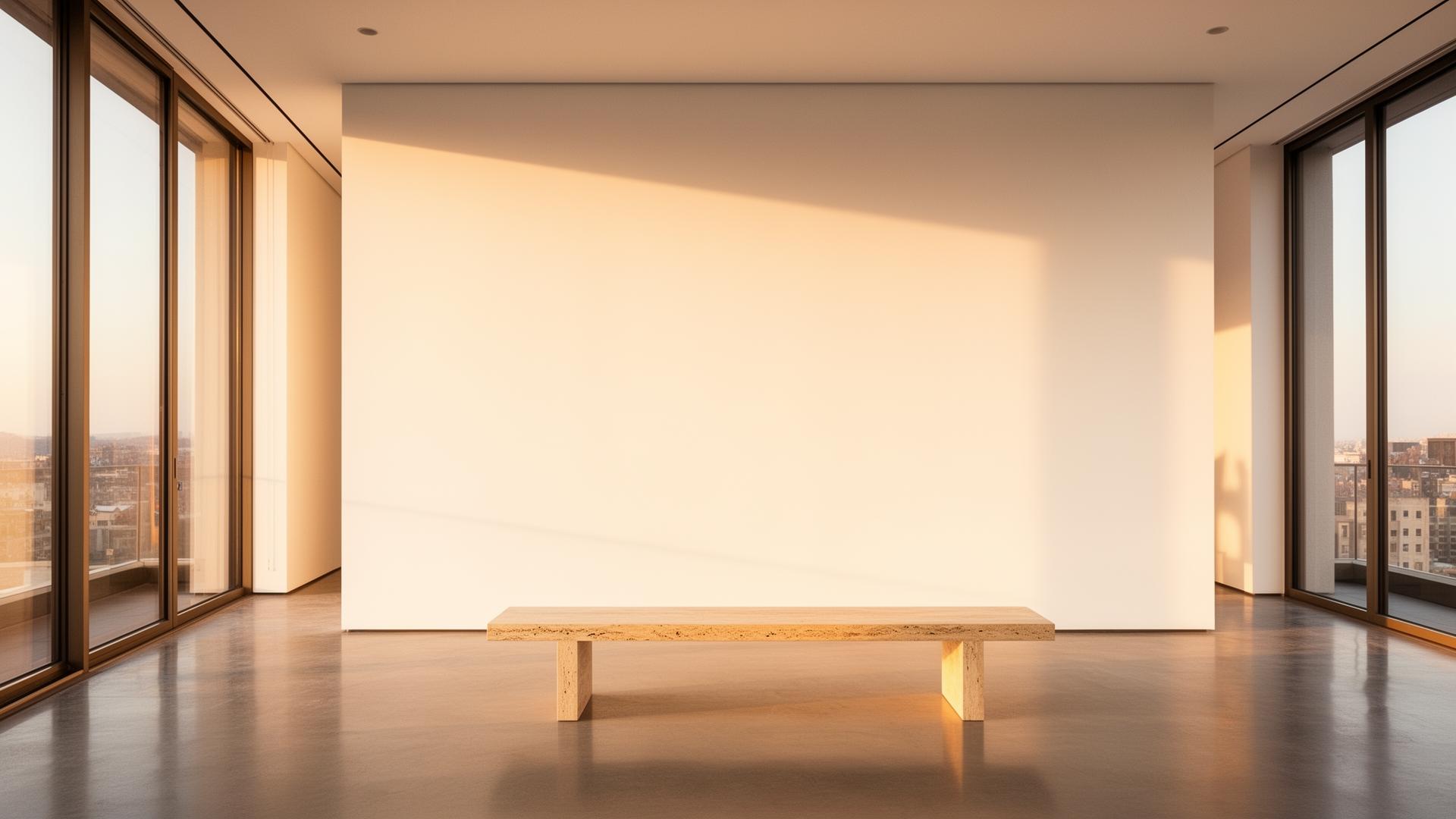 Sunlit penthouse — golden hour