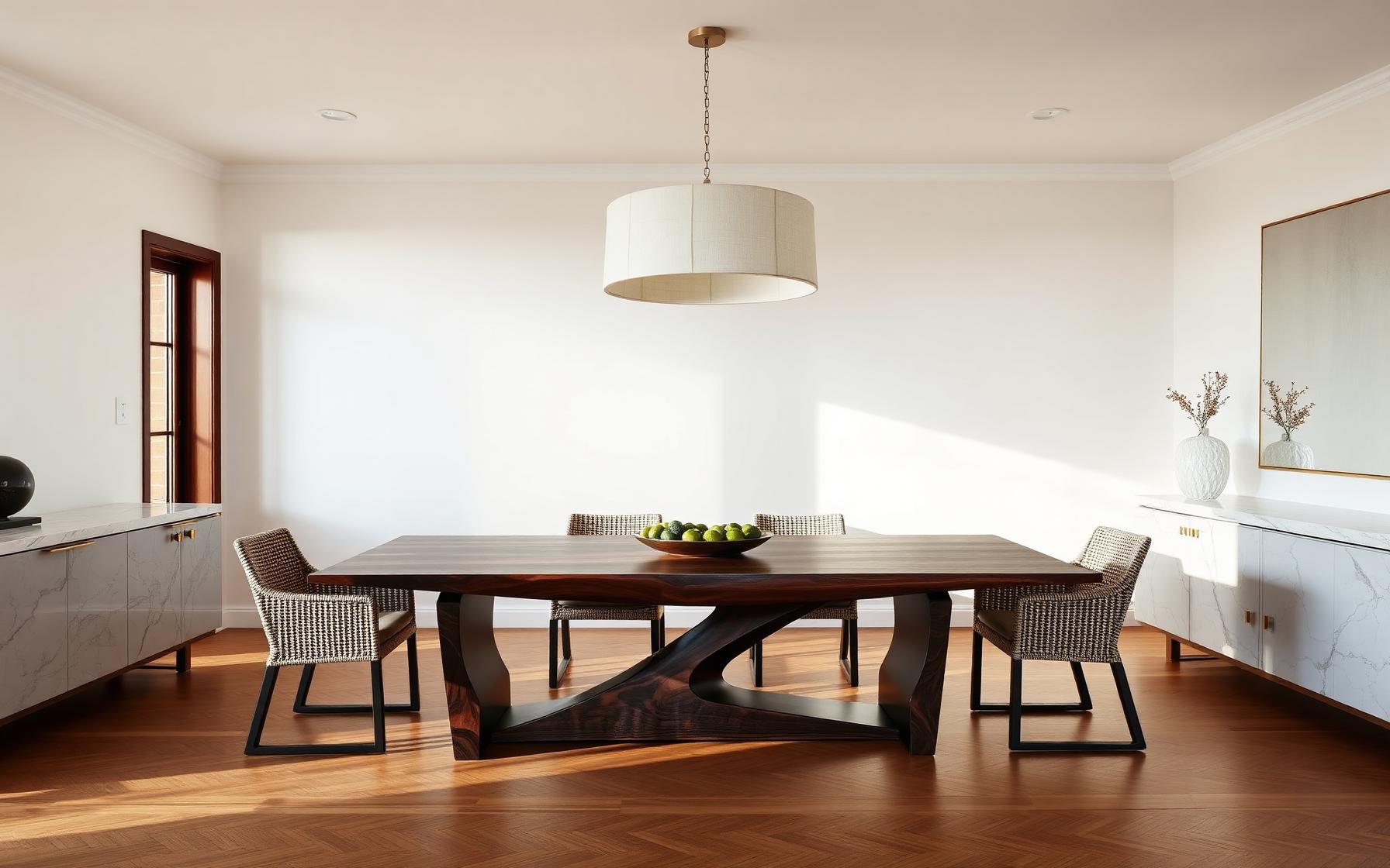 Modern walnut dining room